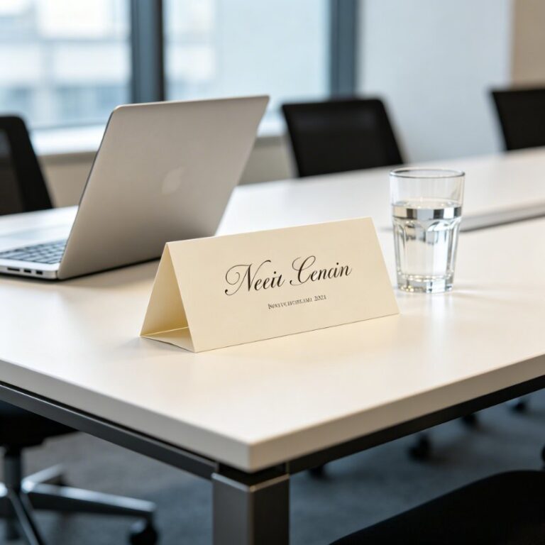 Conference Materials & Documents Table Signs & Triangular Place Cards